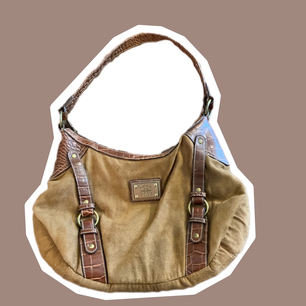 EUC faux leather and suede boho style pocketbook